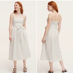 Kate Spade NY X Target Women's White & Black Mini Polka Dot Tie-Waist Midi Dress